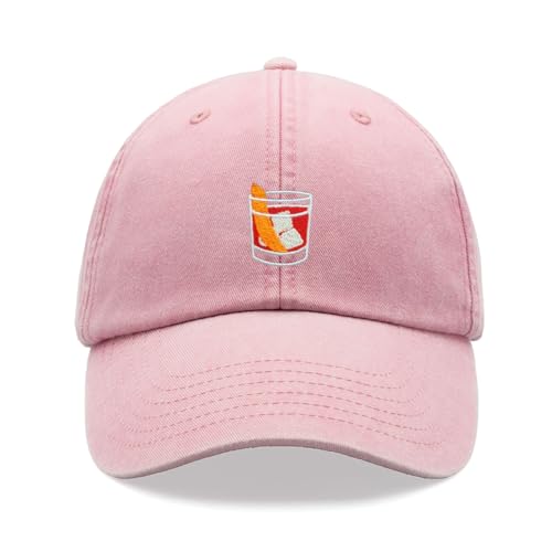 Negroni Cocktail Baseball Cap Vintage Washed Unisex Dad Hat Verstellbar, rose, Einheitsgröße von Cap Base