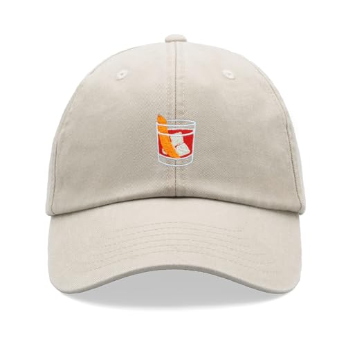 Negroni Cocktail Baseball Cap Vintage Washed Unisex Dad Hat Verstellbar, stone, Einheitsgröße von Cap Base