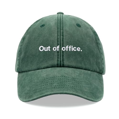 Out of Office.Baseball Cap Vintage Washed Uni Dad Hat Low Profile Adjustable, flaschengrün, Einheitsgröße von Cap Base