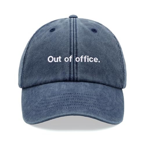 Out of Office.Baseball Cap Vintage Washed Unisex Dad Hat Low Profile Adjustable, denim, Einheitsgröße von Cap Base