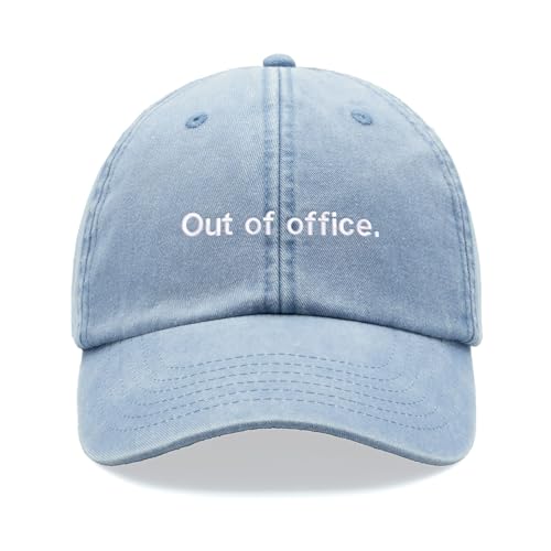 Out of Office.Baseball Cap Vintage Washed Unisex Dad Hat Low Profile Adjustable, hellblau, Einheitsgröße von Cap Base