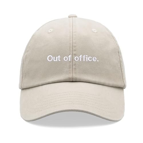 Out of Office.Baseball Cap Vintage Washed Uni Dad Hat Low Profile Adjustable, stone, Einheitsgröße von Cap Base