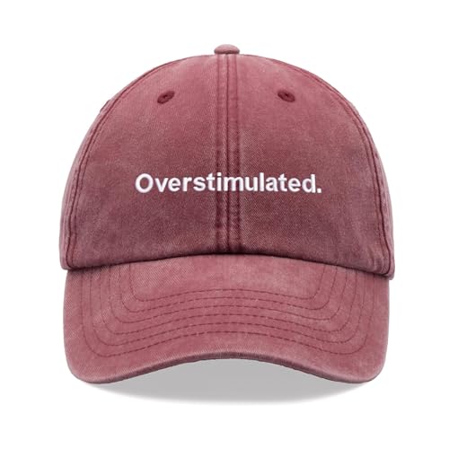 Overstimulated.Baseball Cap Vintage Washed Unisex Dad Hat Low Profile Adjustable, rot, Einheitsgröße von Cap Base