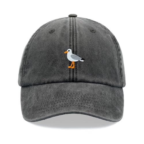 Seagull Baseball Cap Vintage Washed Unisex Dad Hat Adjustable Bird, Schwarz , Einheitsgröße Seagull Baseball Cap Vintage Washed Unisex Dad Hat Adjustable Bird, Schwarz , Einheitsgröße von Cap Base