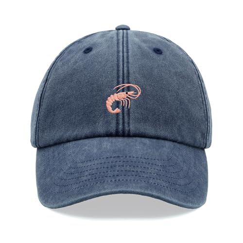 Shrimp Baseballkappe Vintage Washed Unisex Dad Hat Verstellbar Angeln, denim, Einheitsgröße von Cap Base