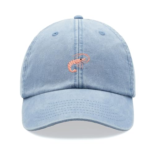 Shrimp Baseballkappe Vintage Washed Unisex Dad Hat Verstellbar Angeln, hellblau, Einheitsgröße Shrimp Baseballkappe Vintage Washed Unisex Dad Hat Verstellbar Angeln, hellblau, Einheitsgröße von Cap Base