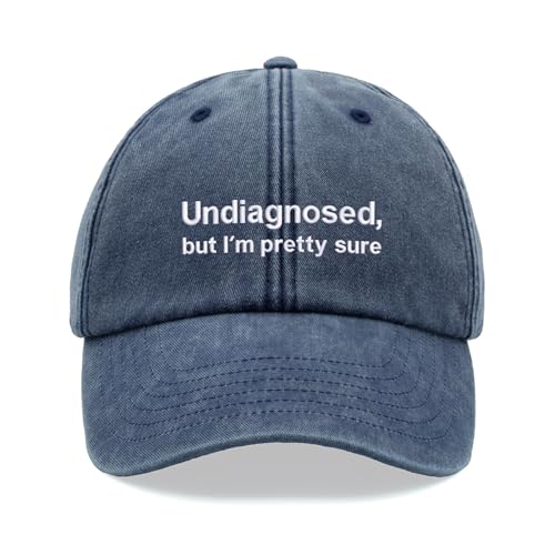 Undiagnosed, but I'm Pretty Sure Baseballkappe, Vintage, gewaschen, Unisex, niedriges Profil, verstellbar, denim, Einheitsgröße Undiagnosed, but I'm Pretty Sure Baseballkappe, Vintage, gewaschen, Unisex, niedriges Profil, verstellbar, denim, Einheitsgröße von Cap Base