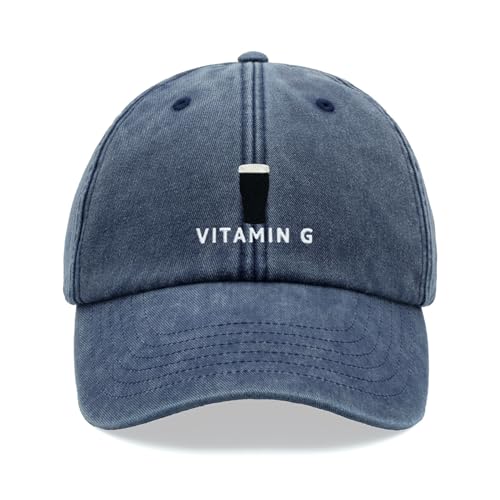 Vitamin G Baseballkappe Vintage Washed Unisex Dad Hat Verstellbar Bier Stout Trinker Pint, denim, Einheitsgröße von Cap Base