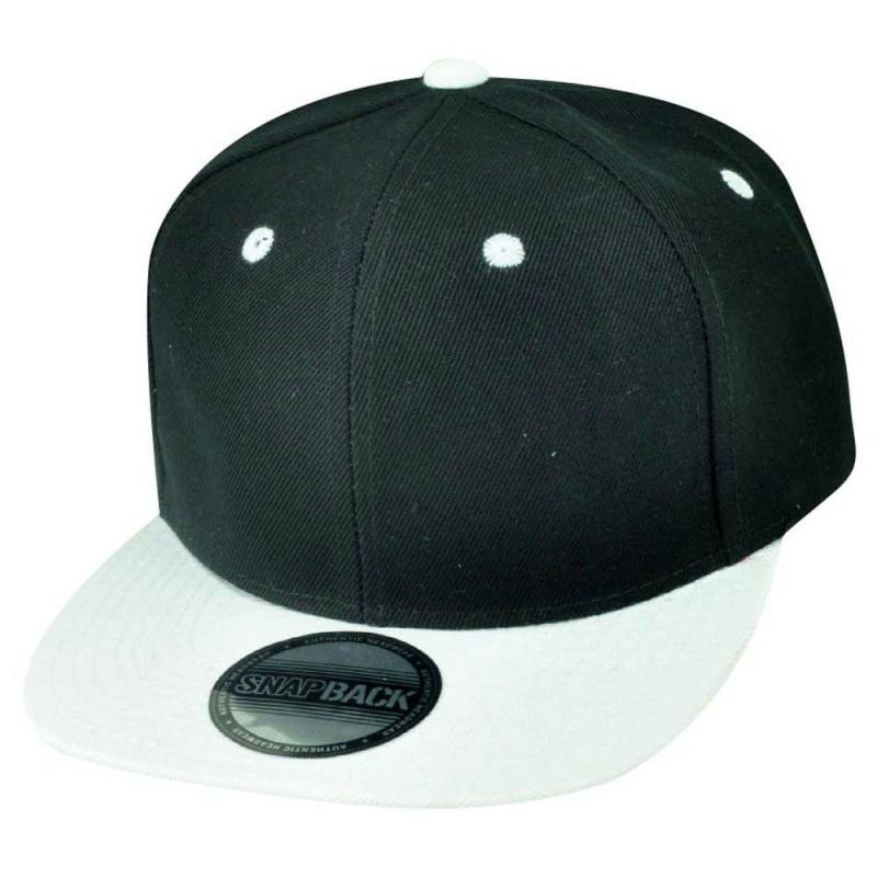 Blank Plain Two Tone Schwarz Weiß Verstellbare Snapback Flache Bill Acryl Hutmütze von CapStoreOnline