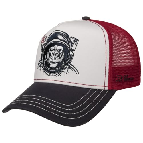 CapUniverse Truckercap mit AFFE Mehrfarbige Kappe mit Mesheinsatz Modernes Design Unisex für alle Jahreszeiten rot-dunkelblau One Size von CapUniverse