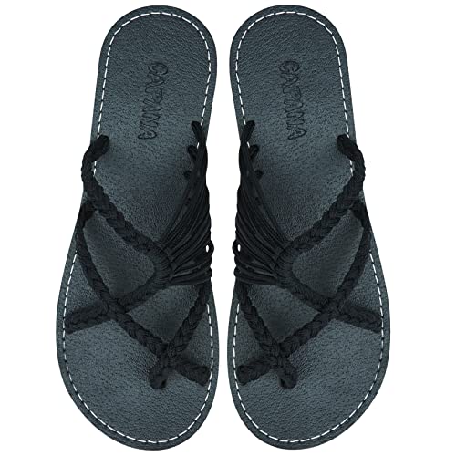 Capana Gewebte flache Damen-Sandalen – geflochtene Riemchensandalen für den Sommer, Seil, Bohemian-Stil, Frühling, lässige Damenschuhe, bequeme Boho-Flats für Teenager, Mädchen, Oceanbliss Capana Gewebte flache Damen-Sandalen – geflochtene Riemchensandalen für den Sommer, Seil, Bohemian-Stil, Frühling, lässige Damenschuhe, bequeme Boho-Flats für Teenager, Mädchen, Oceanbliss von Capana