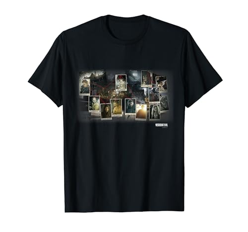 Capcom Herren Resident Evil 7,8 T-Shirt Schwarz Klassisch Kurzarm Crew-Ausschnitt Flachkragen Einfarbig Klein von Capcom