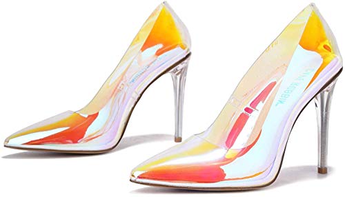 Cape Robbin Glass Doll Pumps mit spitzem Zehenbereich und hohem Absatz (Glaspuppe), Eis, 42 EU von Cape Robbin