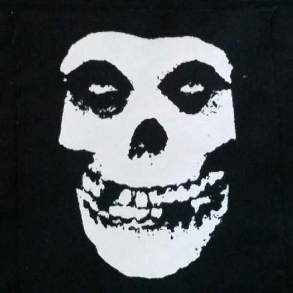 Selbstgemachter Misfits Skull Patch - Siebdruck Baumwollstoff von CapeFearOnlineSales