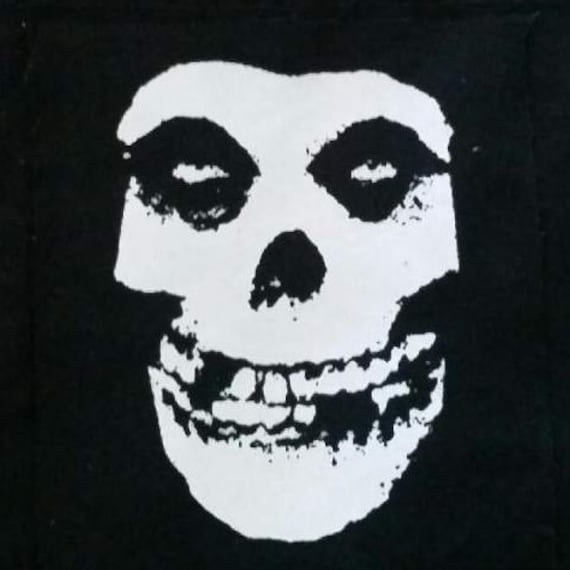 Selbstgemachter Misfits Skull Patch - Siebdruck Baumwollstoff von CapeFearOnlineSales