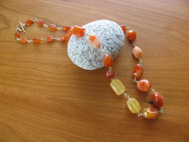 Karneol Und Citrin Halskette Karneol Und Citrin Halskette von CapeKathy