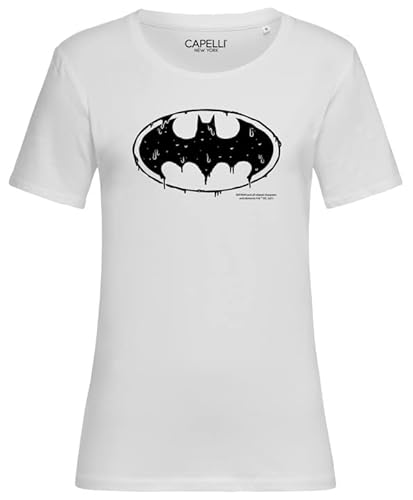 Capelli New York - Batman - Damen T-Shirt S - Weiß von Capelli New York