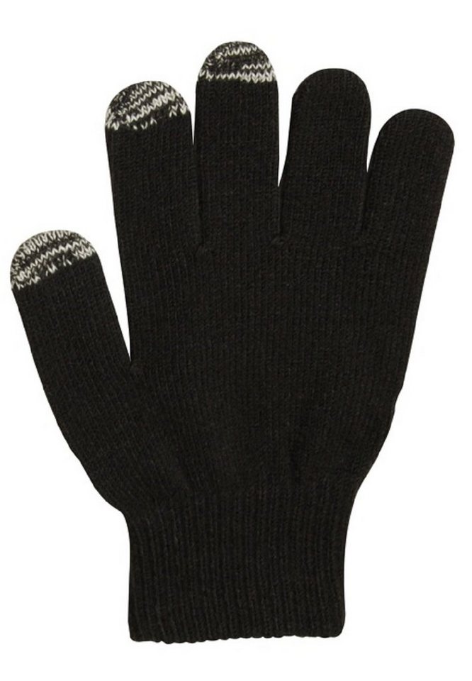 Capelli New York Baumwollhandschuhe 2x Handschuhe 1x einfarbig mit touchscreen-funktion (Doppelpack) Touchscreenfunktion an Daumen, Zeigefinger und Mittelfinger von Capelli New York