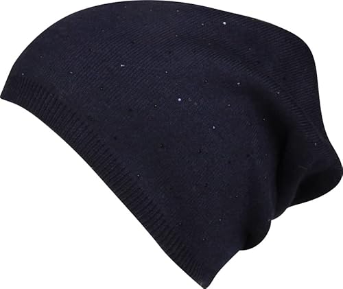 Capelli New York Damen Beanie mit Glitzersteinen - Navy von Capelli New York