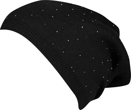 Capelli New York Damen Beanie mit Glitzersteinen - Schwarz von Capelli New York