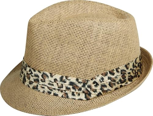 Capelli New York Damen Sommerhut Fedora Hut Hat Leopard Farbe: Creme von Capelli New York