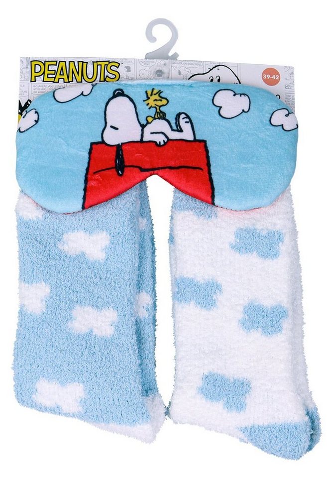 Capelli New York Haussocken Peanuts Set - Kuschelsocke und Schlafmaske von Capelli New York