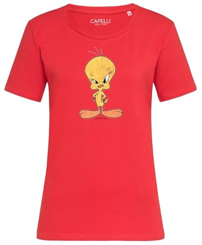 Capelli New York - Looney Tunes Tweety Angry Bird - Damen T-Shirt L - Rot von Capelli New York