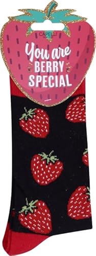 Capelli New York - Socken - Erdbeeren Design - Black Combo - Größe 41-46 von Capelli New York
