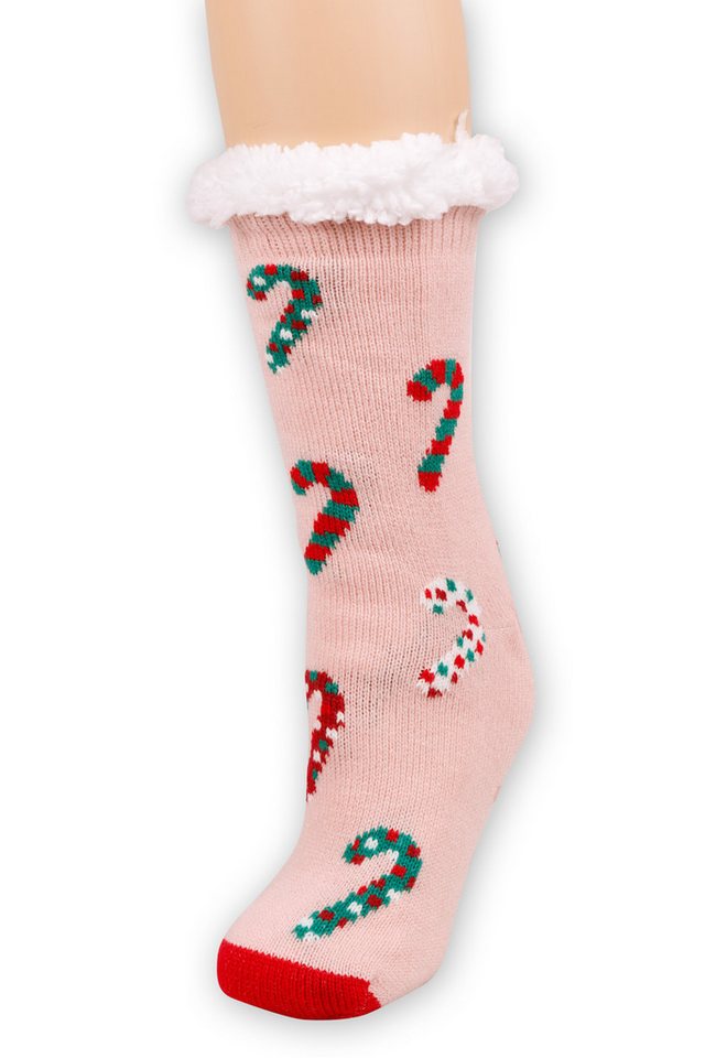 Capelli New York Socken Haussocke SOX-82289-GE (1-Paar, 1 Paar) rutschhemmende Sohle, Feinstrick, gemustert, warm gefüttert von Capelli New York