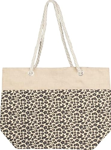 Capelli New York Strandtasche Beach Bag Hand Bag Schultertasche Leopard Print Farbe: Beige von Capelli New York