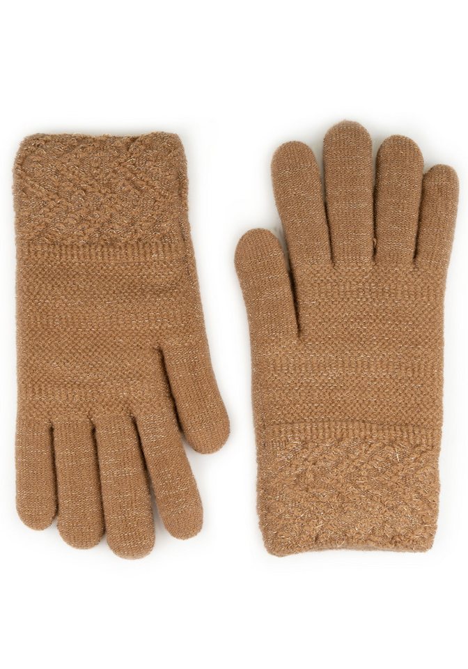 Capelli New York Strickhandschuhe (1 Paar) dezenter Metallic-Schimmer, gemustert, hoch elastisch von Capelli New York