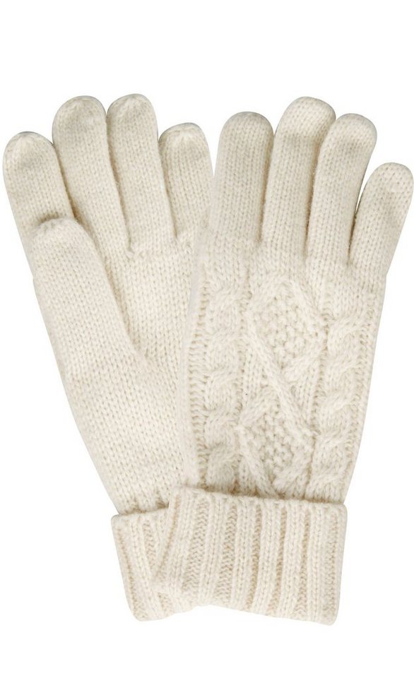 Capelli New York Strickhandschuhe (1 Paar) elegantes Zopfstrickmuster, Umschlag am Bündchen, Wollanteil von Capelli New York