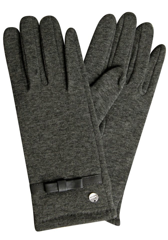 Capelli New York Strickhandschuhe (1 Paar) mit Zierschleife, Metall-Logo, Feinstrick von Capelli New York