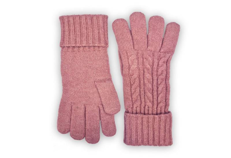 Capelli New York Strickhandschuhe (1 Paar) mit Zopfstrickmuster, Feinstrick, breiter Umschlag, wärmend von Capelli New York