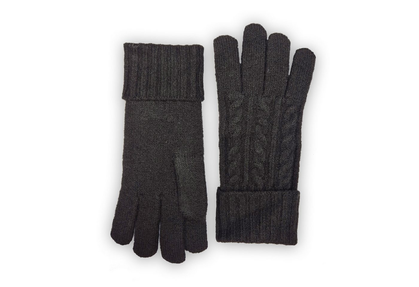 Capelli New York Strickhandschuhe (1 Paar) mit Zopfstrickmuster, Feinstrick, breiter Umschlag, wärmend von Capelli New York