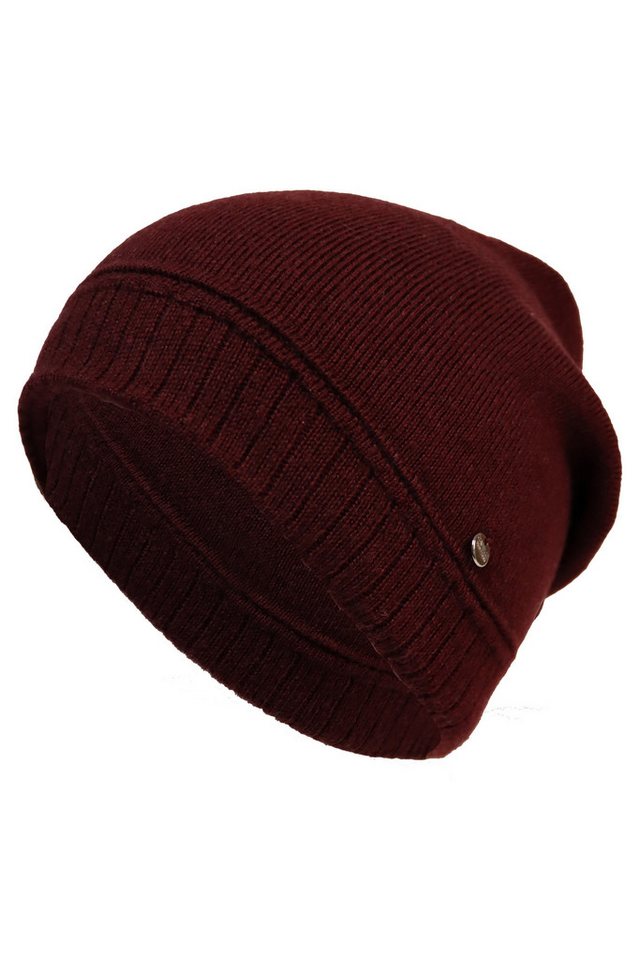 Capelli New York Strickmütze Metall-Logo, gerafft, Feinstrick von Capelli New York