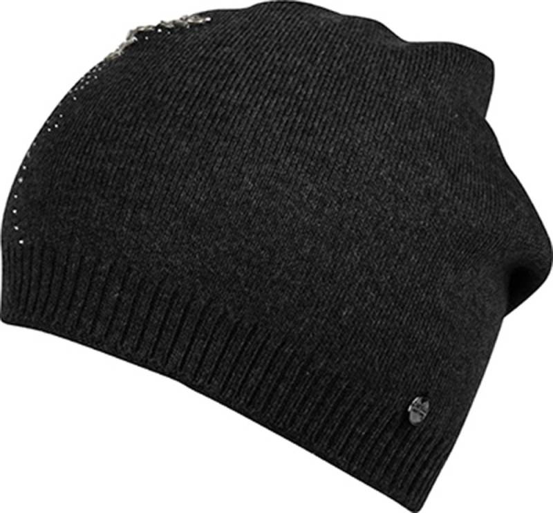 Capelli New York Strickmütze mit Strassstein und Perlenbesatz in Blätterform von Capelli New York