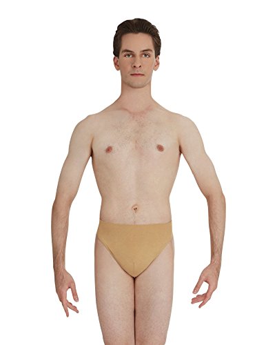 Capezio Verstärkter Tanga-Tanzgürtel für Herren, vorne gefüttert, Natürlich, Medium von Capezio