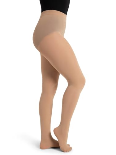 Capezio Damen Ultra Soft™ Footed Tight with Self-Knit Waistband Strumpfhose, Nude, L EU von Capezio