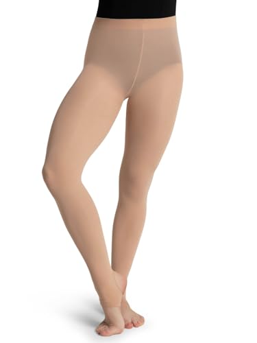 Capezio Womens Self Knit Waist Stirrup Tights (1961) -PORCELAIN -Large/X-Large von Capezio