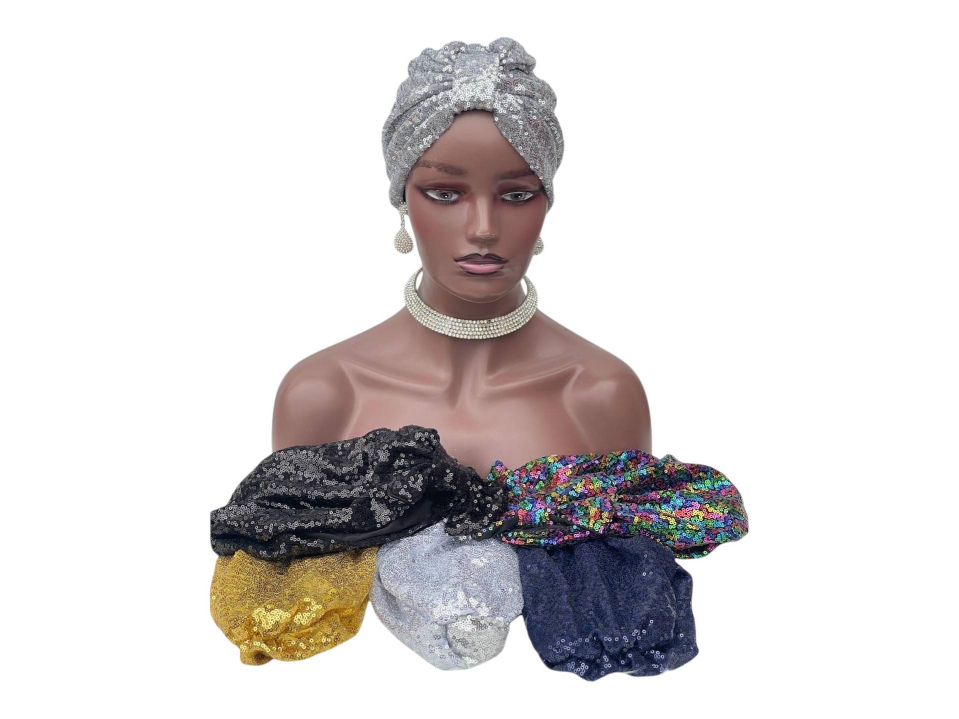 Satinlined Pailletten Pre-Tied Headwrap, Kopftuch, Geschenk Für Mama, Headwrap, Full Coverage Turban, Frau Satinlined Pailletten Pre-Tied Headwrap, Kopftuch, Geschenk Für Mama, Headwrap, Full Coverage Turban, Frau von CaphyBeauties