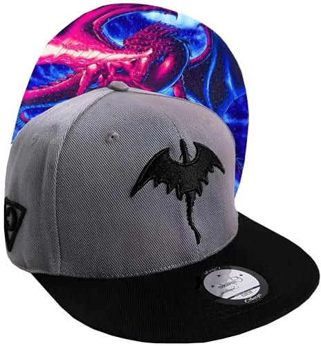 Capiche [99+ VARIATIONEN] Snapback Cap - Kappe - Baseball - Mütze - Herren - Dunkelgrau - Drache - Feuerwerk - Flammen - [Dragon] Fire Dragon von Capiche