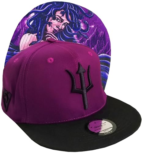 Capiche [99+ VARIATIONEN] Snapback Cap - Kappe - Baseball - Mütze - Herren - Violett - Medusa - Griechische Göttin - Schlangen - mythologisch - [Ancient Greek] Medusa von Capiche