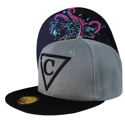 Capiche [99+ VARIATIONEN] Snapback Cap - Kappe - Baseball - Mütze - Kunst - Unisex - Schirm - Männer - Herren - Damen - [Special] Tentacle Astronaut - Dunkelgrau - Weltraum - Geschenk von Capiche