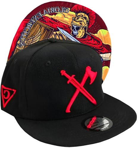 Capiche [99+ VARIATIONEN] Snapback Cap - Kappe - Baseball - Mütze - Herren - Schwarz - Römischer Soldat - Kampf - Schwert - Schild - [Warrior] The Roman Soldier von Capiche
