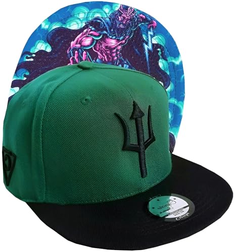 Capiche [99+ VARIATIONEN] Snapback Cap - Kappe - Baseball - Mütze - Herren - Dunkelgrün - Zeus - Griechischer Gott - Donner - Donner - Mythologisch - [Ancient Greek] Zeus von Capiche