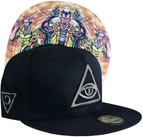 Capiche [99+ Designs] Schwarzer Snapback Hut für Männer, Telepathy, Mützen, Herren Mütze, Cap Snapback, Anime Cap, Magiegrafik, Gedankenkontrolle, Übernatürlich, Gaming Hut von Capiche