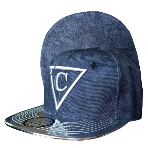 Capiche [99+ Designs] Schwarzer Camo Snapback Hut, Black Camo, Taktischer Hut, Army Cap, Military Look, Jagdbekleidung, Tarnung, Nacht Camo, Silbermetallisches Visier von Capiche