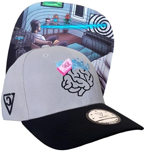 Capiche [99+ Designs] Graue Baseballkappe für Männer, Brainwashed Curved, Matrix, Orwellian, Big Brother, Propaganda, Staat, Regierung, Verschwörung, Datenschutz, Überwachung von Capiche
