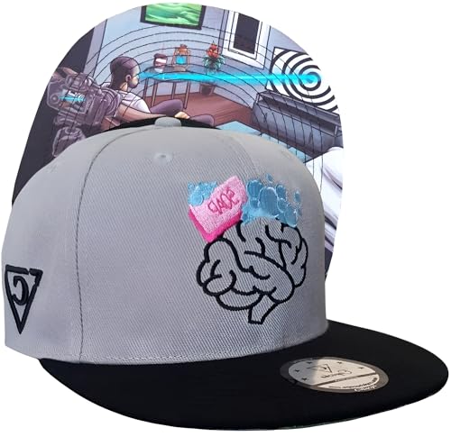Capiche [99+ Designs] Grauer Snapback Hut für Männer, Brainwashed, Matrix, Orwell, Big Brother, Propaganda, Staat, Regierung, Verschwörung, Dystopie, Überwachungsstaat von Capiche